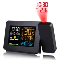 digital alarm clock weather station led with temperature and humidity weather forecast snooze table clock with time projection