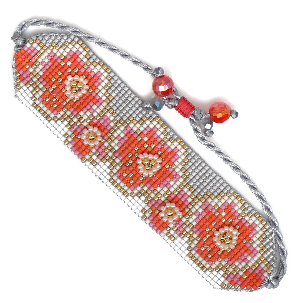 

Go2Boho Gift New Year 2021 Miyuki Bracelet For Girl Bracelets For Women Gift Mexican Pulseras Letter Flower Jewelry Armband