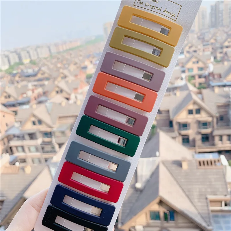 

Resin Paint Morandi Geometric Bangs Hairpin Headdress Frosted Simple Hairpin Hair Ornament Girl Hair Ornament Clip Side Clip