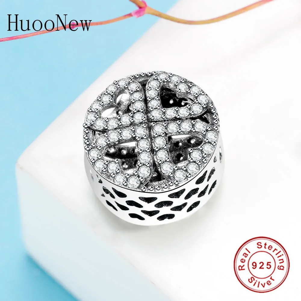 Бусины из чистого циркония с четырьмя сердцами 2018 весенние Оригинальные