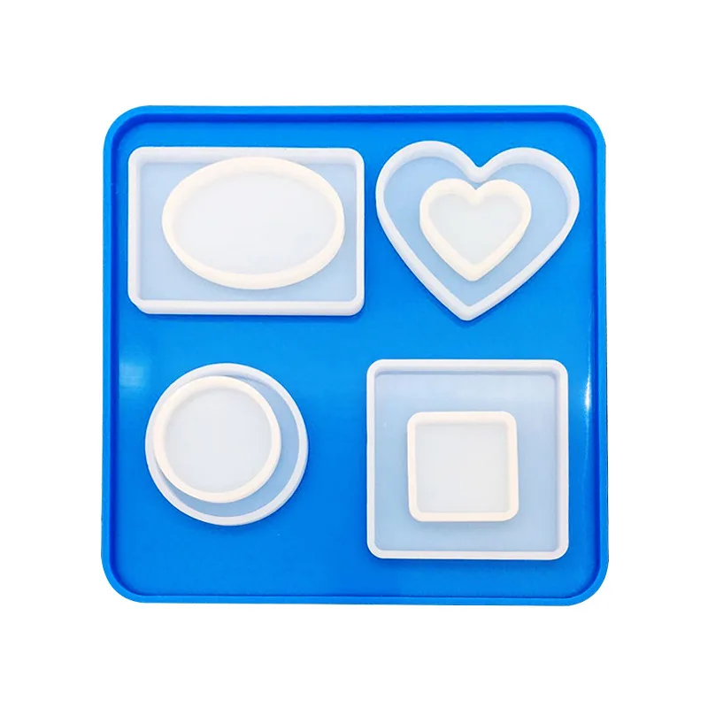 

Silicone Mold DIY Round Cup Mat Pad Geometric Epoxy Resin Molds Handmade Crafts Making Molds Square Round Mirror Mould