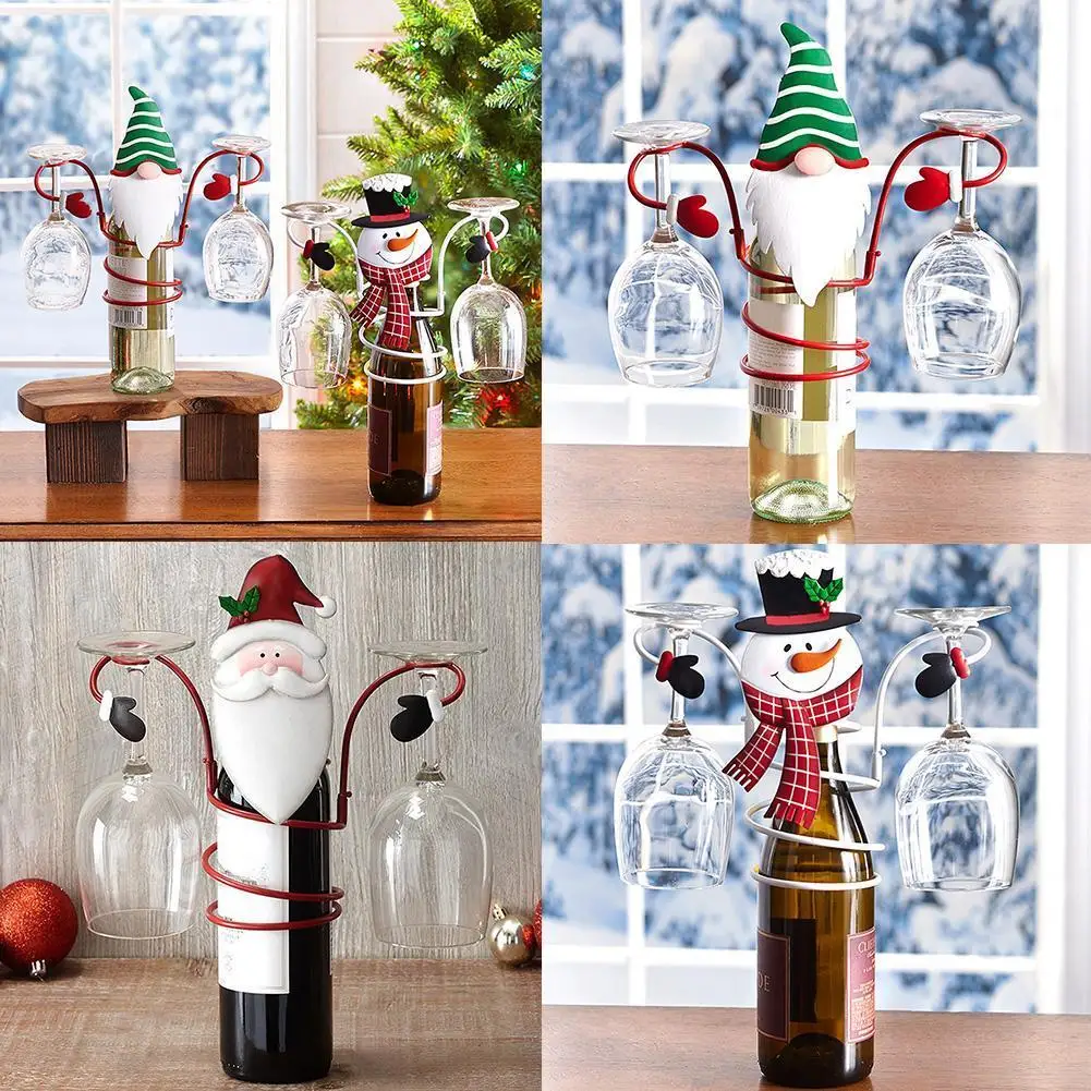 

2022 Christmas Wine Glass Holder Simplicity Double Cup Romantic Candlelight Dinner Wine Glass Storage Rack