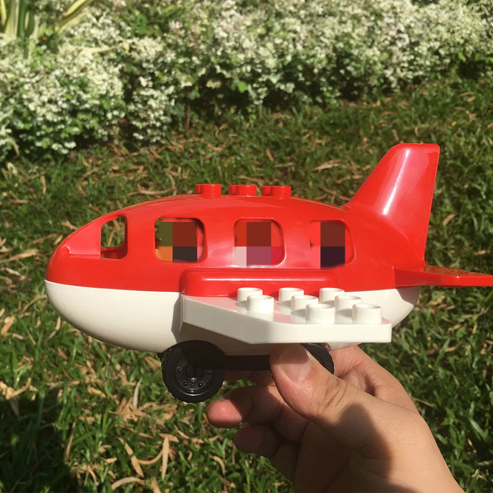 Duplos самолет аэропорт модель самолета фигурка большой строительный Набор кубиков