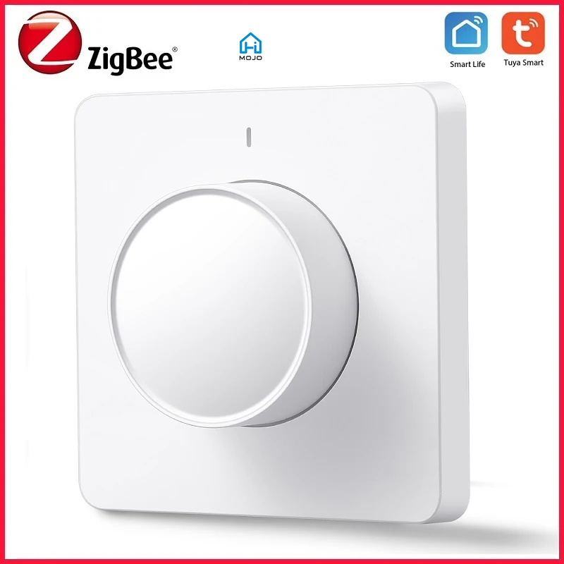 HIMOJO Tuya Zigbee Smart Rotary Dimmer LED Light Switch WIFI EU Standard Remote Control Smart Life APP Support Alexa Google Home