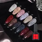 VERONNI 12 цветов светоотражающий блестящий клей для ногтей яркий банджи Кристалл Алмаз порошок ногтей сломанный клей для полировки ногтей Дизайн ногтей TSLM2