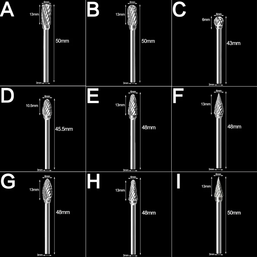 1 шт. Шлифовальная головка из вольфрамовой стали наборы насадок карбида