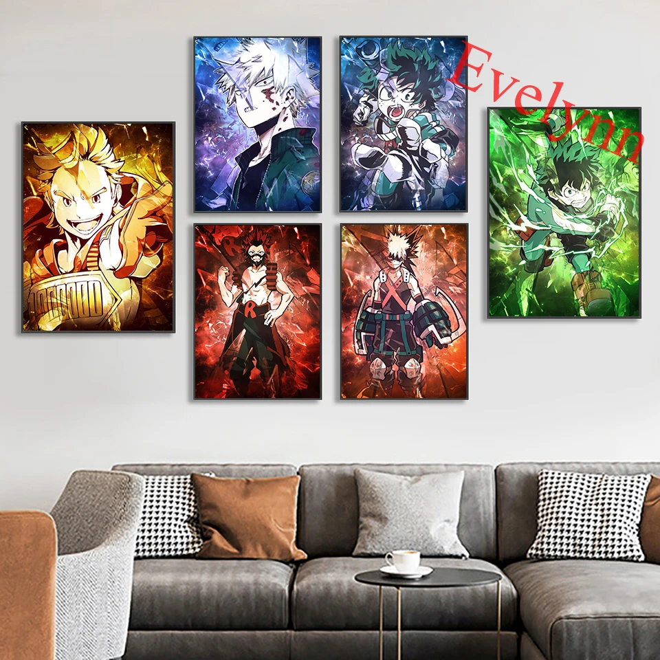 

Japanese Anime My Hero Academia Canvas Posters And Prints Wall Art Picture For Modernliving Room Cuadros Home Decor Painting