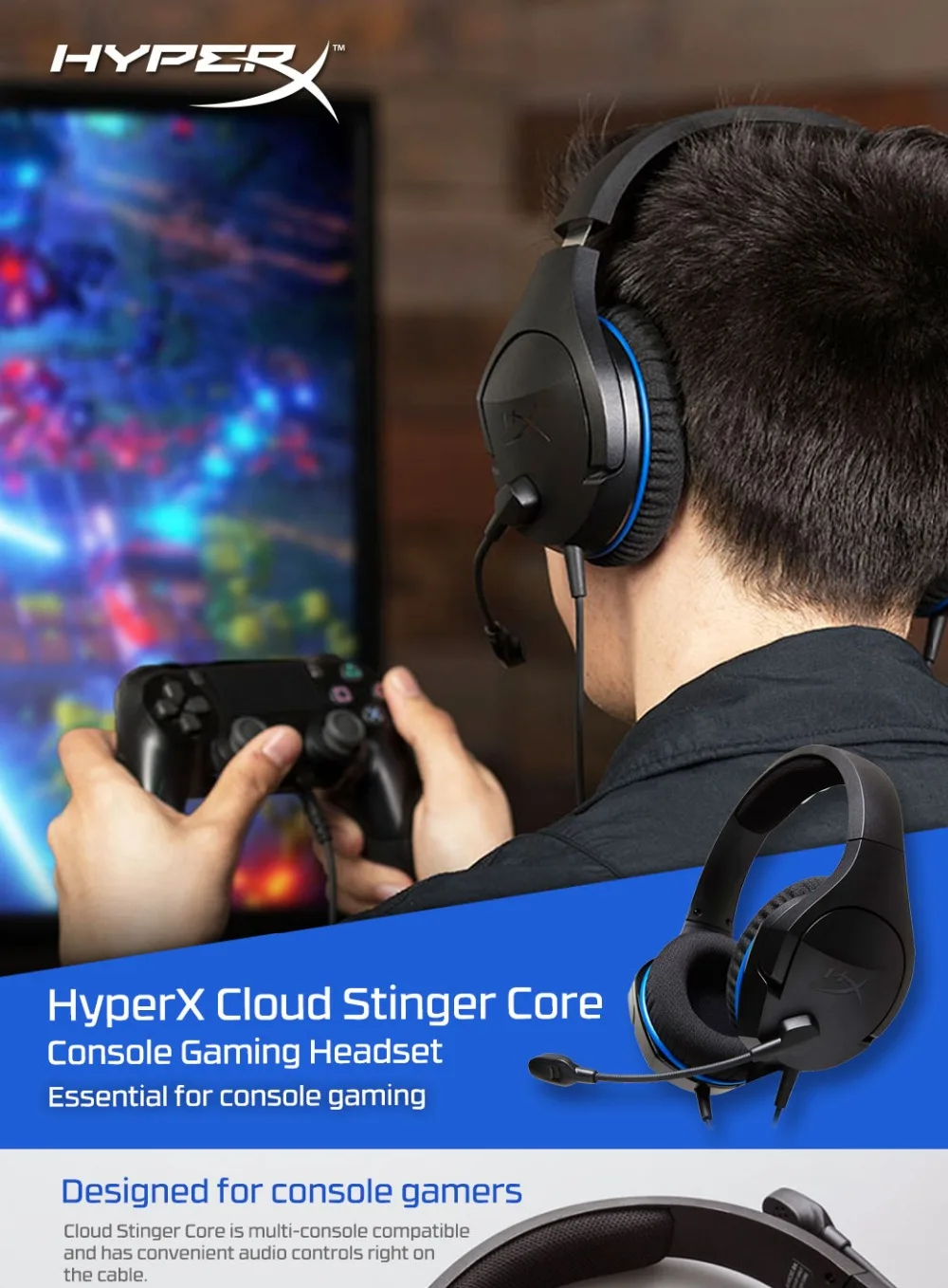 Последние KINGSTON HyperX Cloud Stinger повязка на голову Легкая удобная двойная звуковая игровая гарнитура Регулируемая громкость с микрофоном