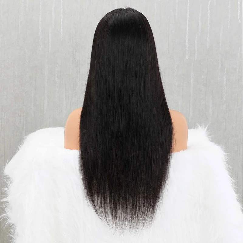 Yeahwigs 13*6 прямой поддельный парик из кожи головы 150% шелк прямые парики для черных