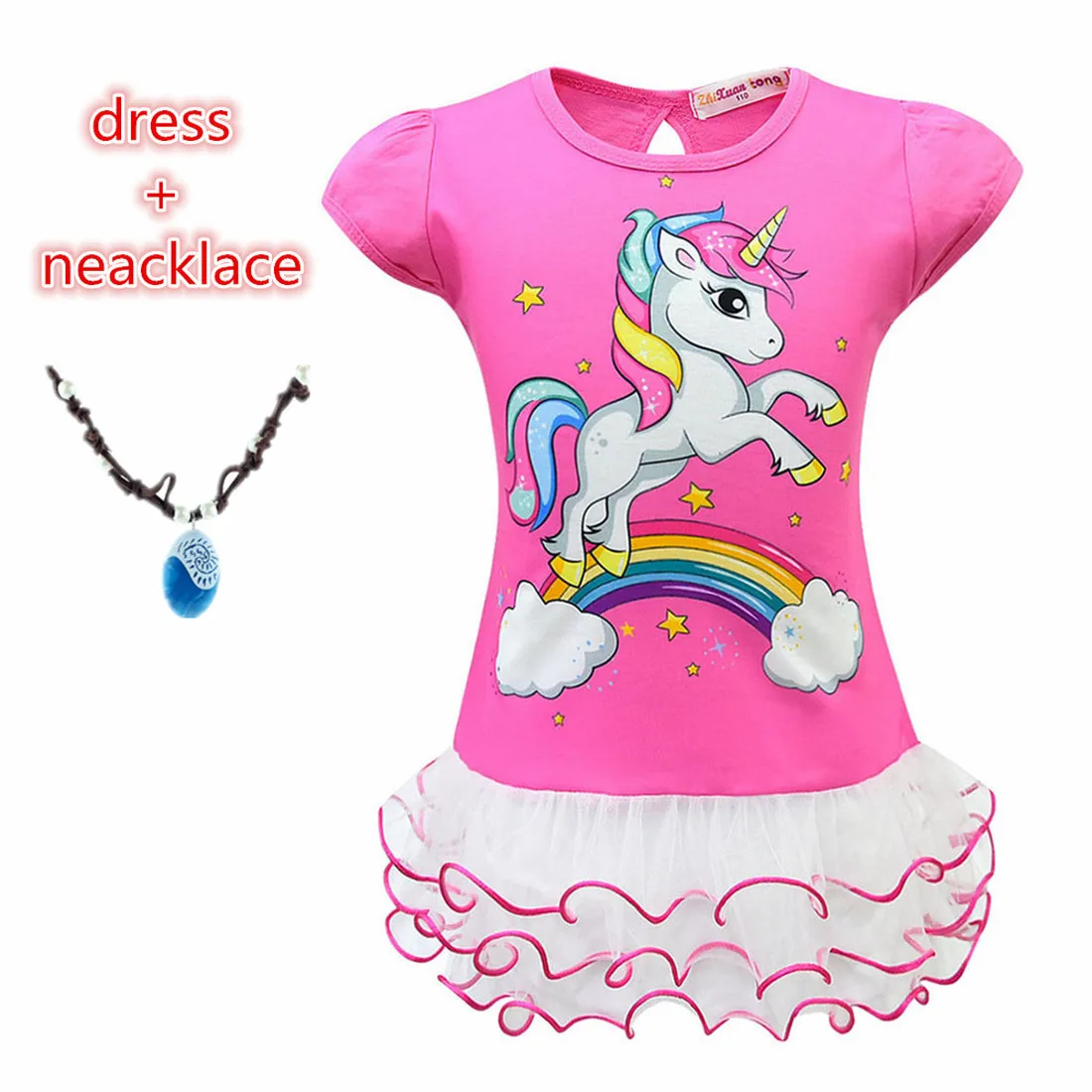 Новое летнее рождественское платье с единорогом для девочек костюмы на Хэллоуин