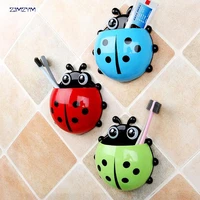 cute novelty toothbrush holder with suction cup toothpaste holder big ladybird