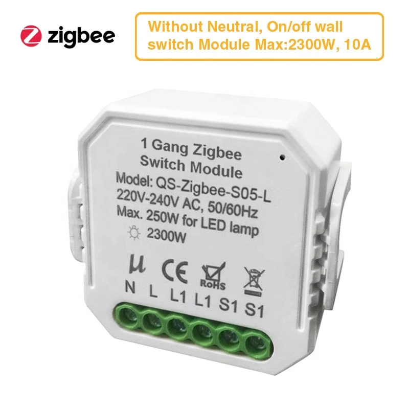 Tuya Zigbee умный переключатель дистанционного Управление модуль с нейтральным 220V 240V