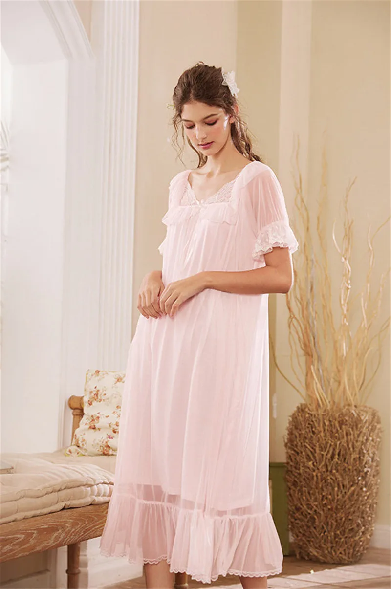 2020 Bathrobe Female Cotton Nightgowns Women Night Wear Home Dress Vintage Sleepwear Honeymoon Nightdress Indoor Clothing T520 | Женская