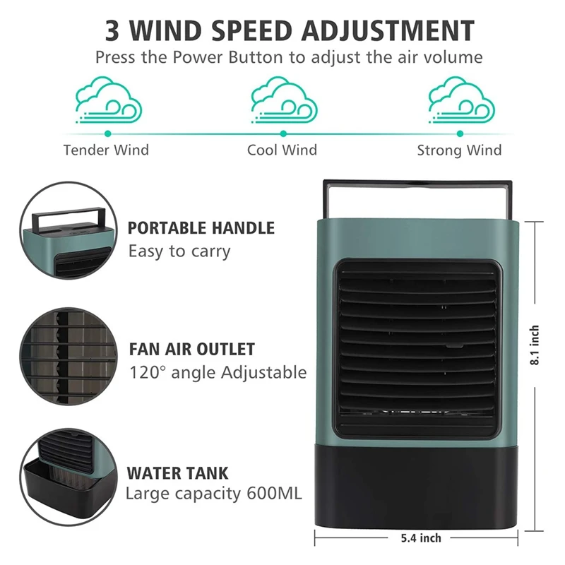 

Air Conditioning Fan Purifying Air Water Cooling Fan Desktop Heating Lamp Refrigeration Table Fan