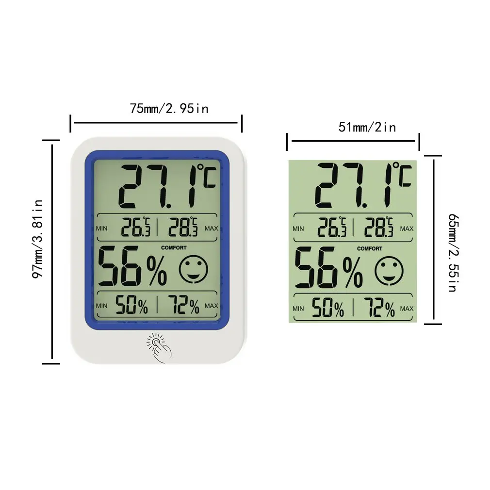 

Ultra-Thin Smart Home Electronic Digital Thermometer Hygrometer Home Thermometer Indoor Dry Hygrometer