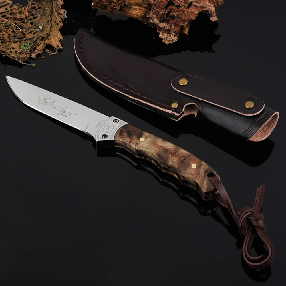 Дуокланг тактический выживший нож из нержавеющей стали 5Cr13mov с фиксированным клинком и рукояткой из теневого дерева Охотничьи ножи высокого качества.