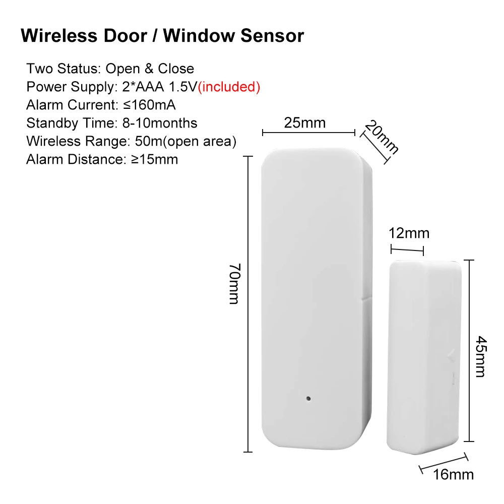 Дверной датчик ZigBee Tuya управление через приложение открытие окон и дверей