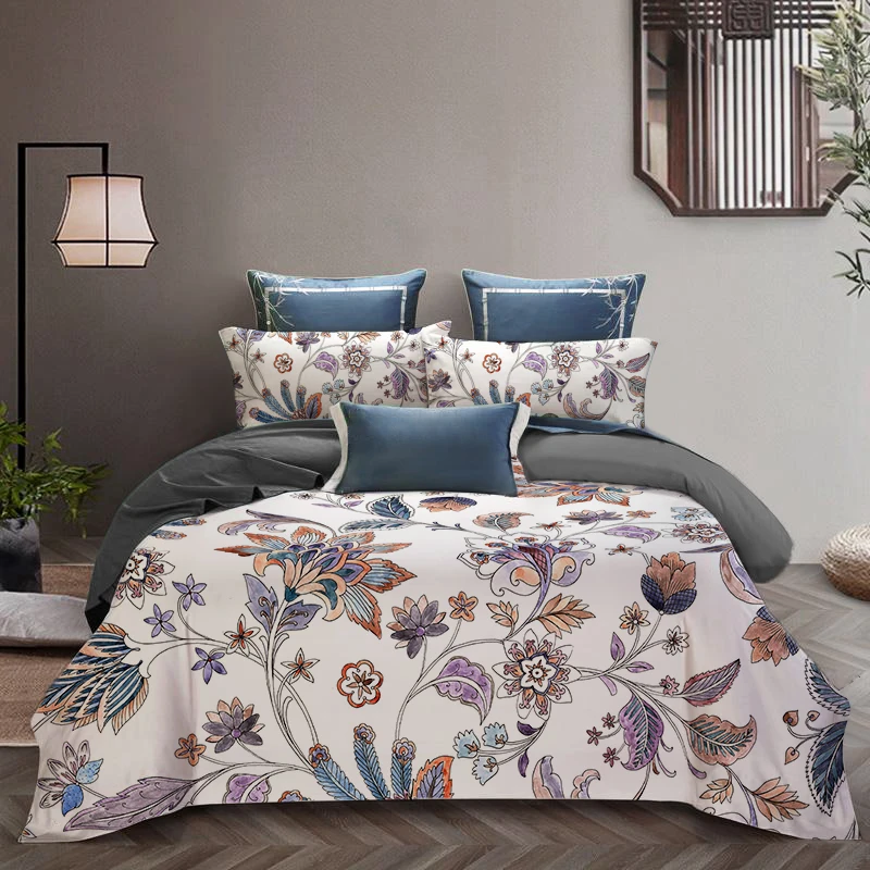 

Oentyo Luxury Duvet Cover Microfiber Home Textile Bedclothes 3D Flower Bedding Set Pillowcase Double Bed King Queen Full Size