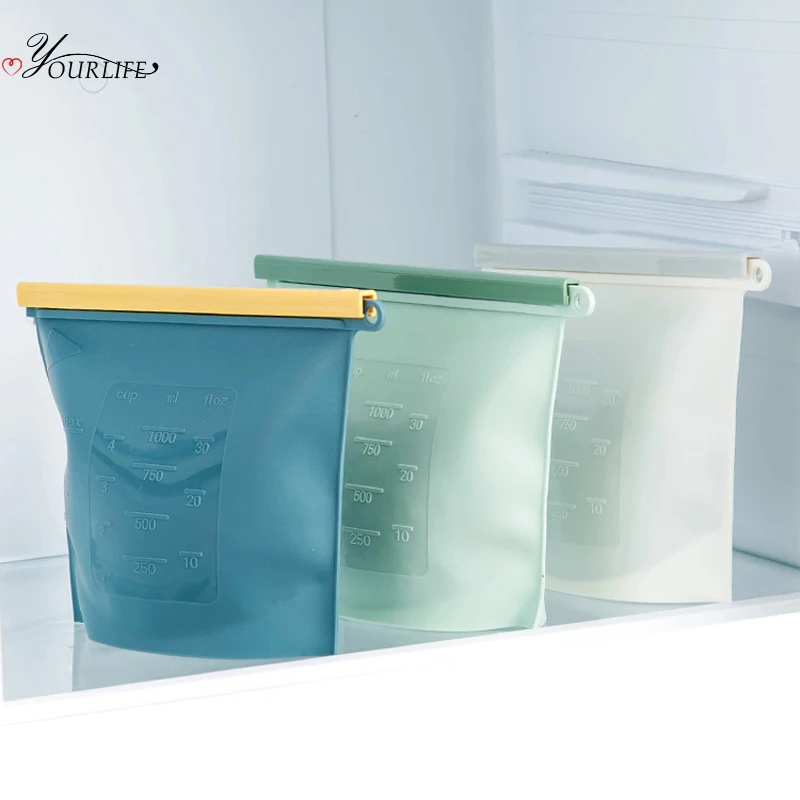 Многоразовые пищевые силиконовые пакеты OYOURLIFE кухонный холодильник овощи фрукты