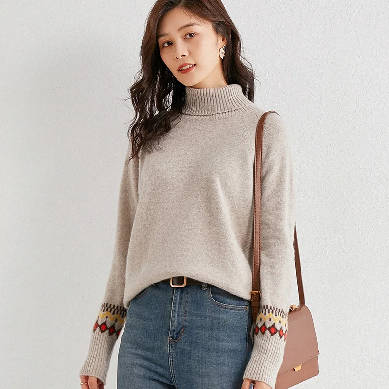 adishree 2020 woman winter 100% Cashmere sweaters and autumn knitted Pullovers High Quality Warm Female thickening Turtleneck