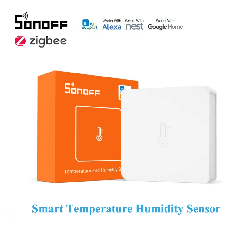 

Умный датчик температуры и влажности SONOFF SNZB-02 Zigbee, eWeLink, беспроводное управление, работа с SONOFF ZBBridge, Alexa, Google Home