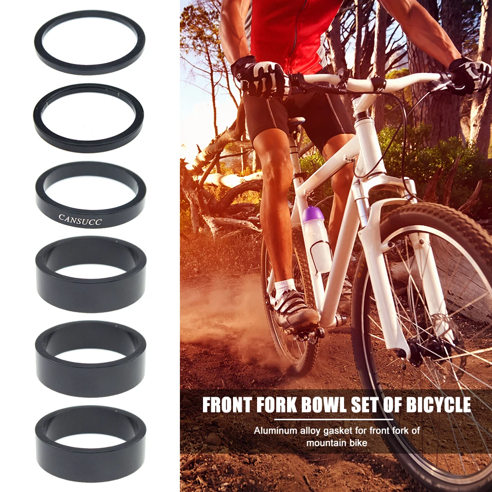 CANSUCC 6pcs Bicycle Front Fork Washer Headset Spacer Gasket Bike Aluminum Alloy Ring Accessories | Спорт и развлечения