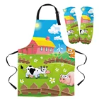Ферма в виде милых животных из коровьей кожи цыпленок фартук Кухня бытовой уборки сарафан дом Пособия по кулинарии фартук Кухня женские фартуки