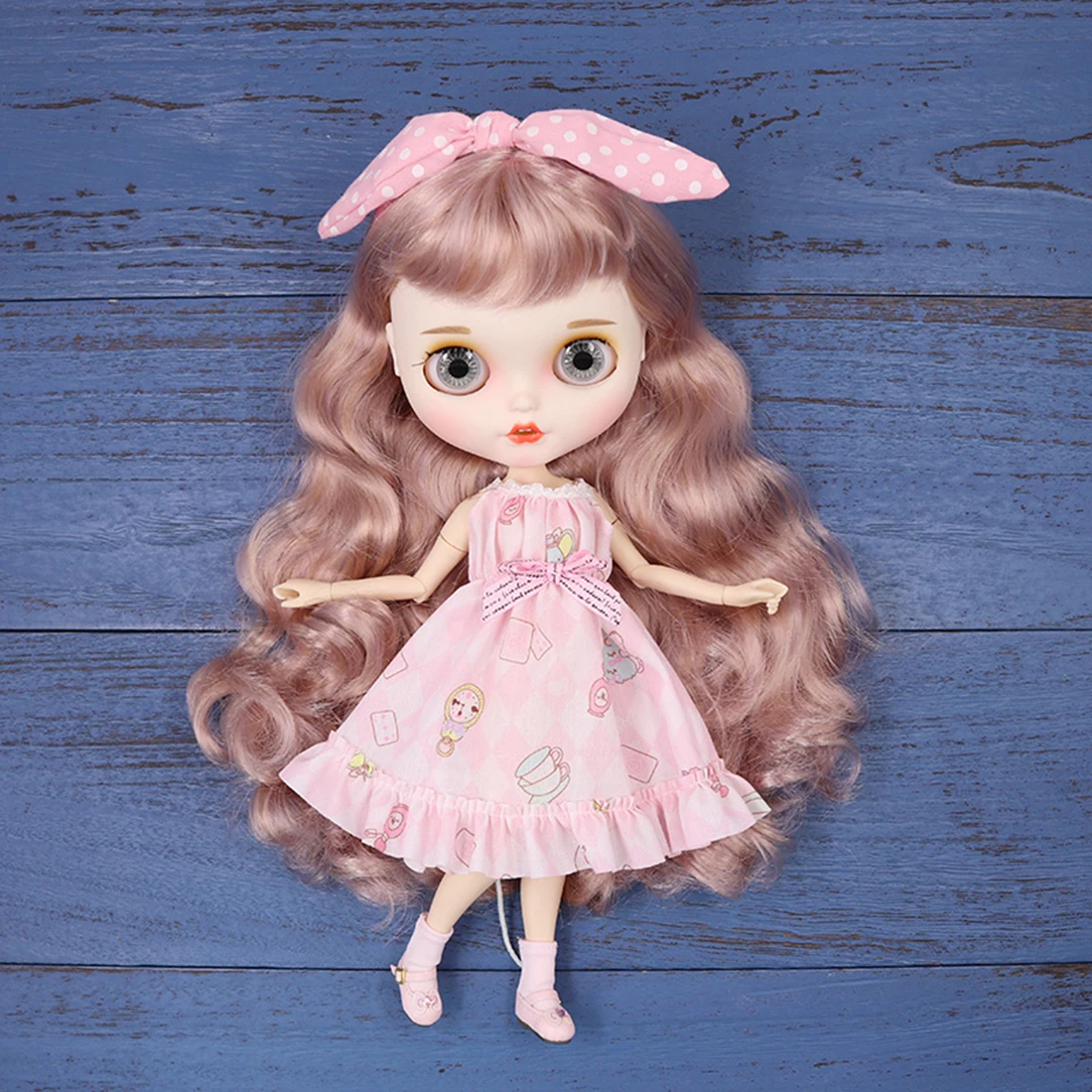 Modikerbjd для Blythe платье на заказ милое розовое клетчатое с рисунком юбка куклы блайз