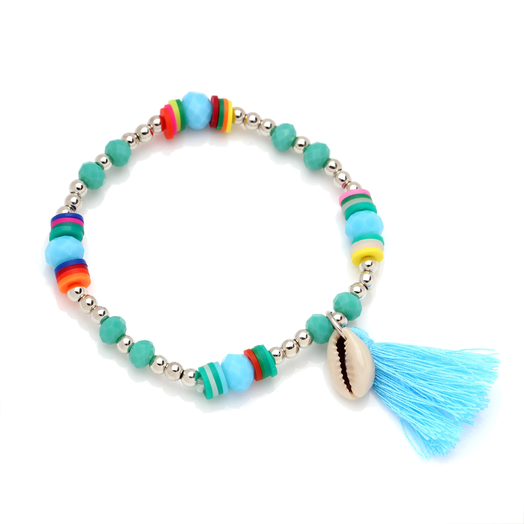 Boho Heishi бусы Love Heart Cowrie Seashell длинные кисточки стрейч браслеты для женщин и мужчин