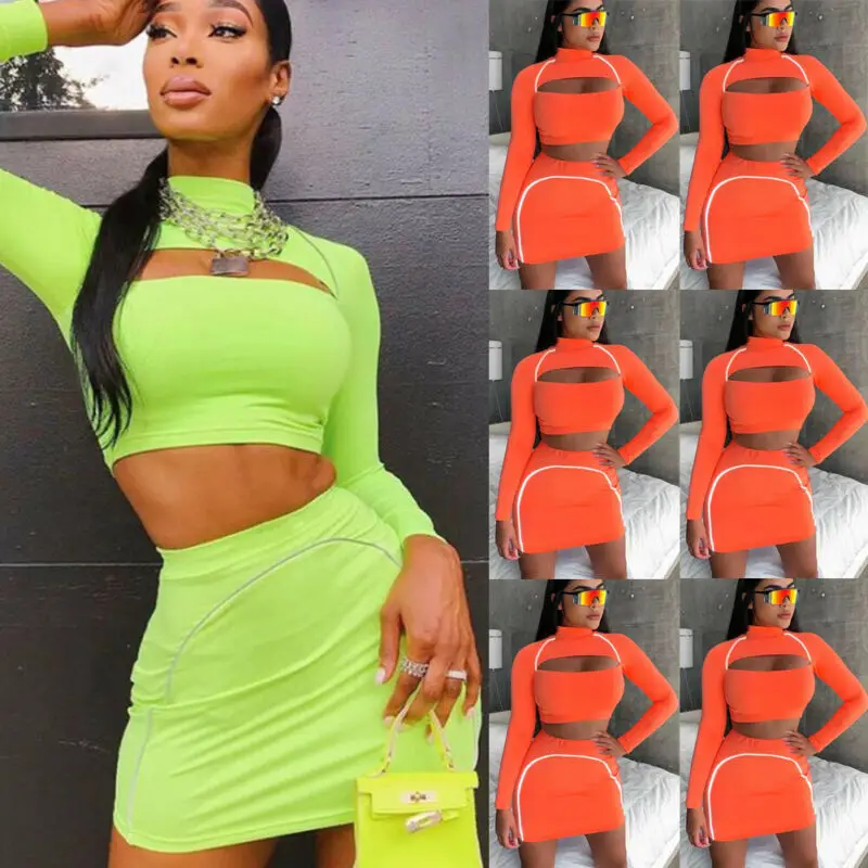 Соблазнительный женский облегающий комплект из двух предметов короткий