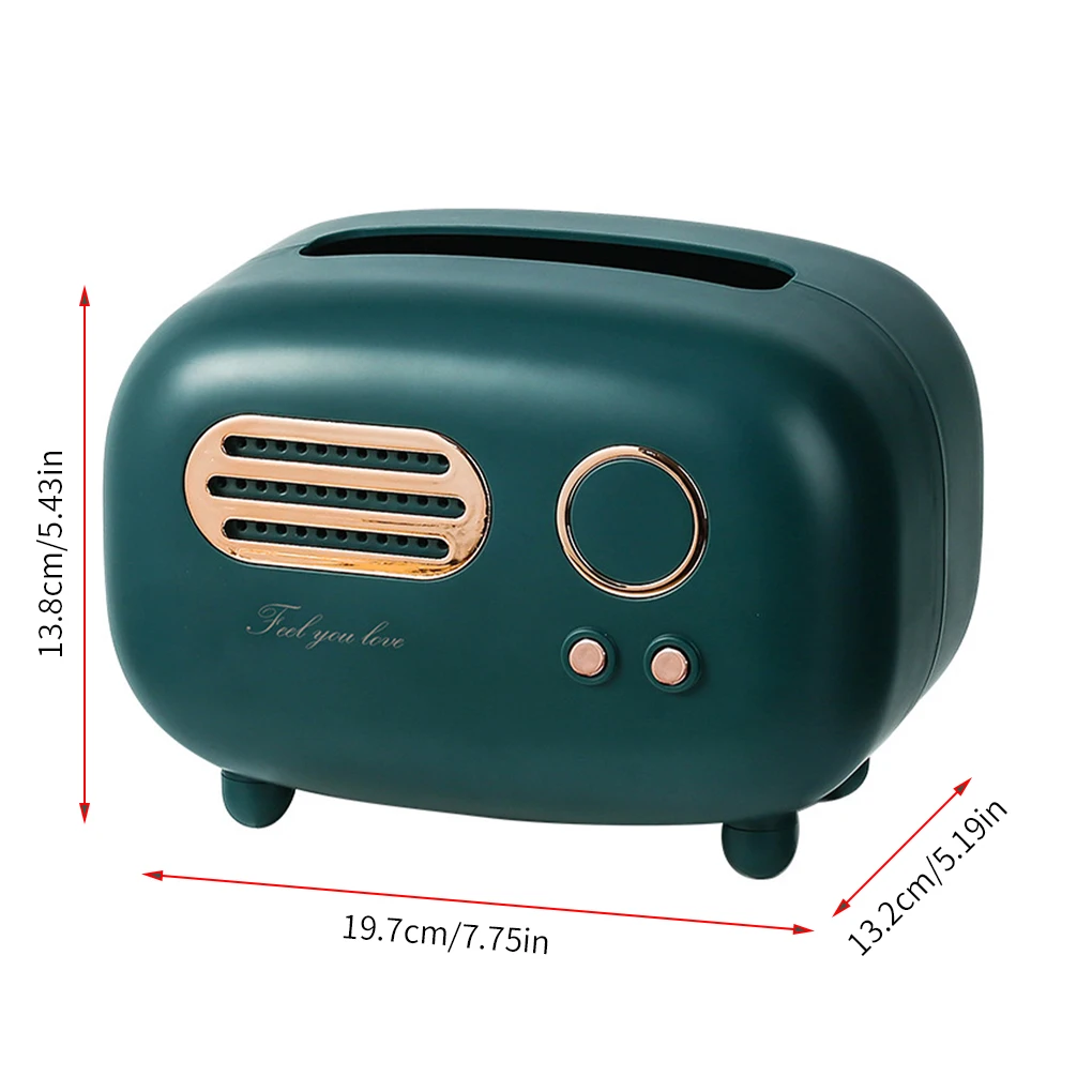 

Creative Desktop Tissue Box Retro Radio Model Paper Holder Vintage Dispenser Storage Napkin Case Organizer Accessories