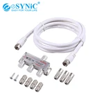 ESYNiC 1 шт.2 шт. 3-полосный коаксиальный кабельный сплиттер 1 в 3 выход MoCA 5-2500 МГц коннектор спутниковый приемник для антенны ТВ широкополосный