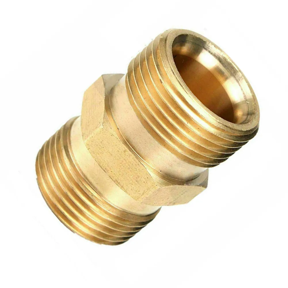 

1 *M22/15 Mm To Male Adaptor Power Brass Golden Pressure Washer Pump Hose Outlet For Karcher Cleaning Machi