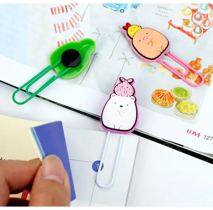 5 шт./упак. Sumikko Gurashi футляр из силикона с милым рисунком из мультфильма Бумага иглы Бумага для съемки с креплением зажим записка заметка зажимы для канцелярских принадлежностей