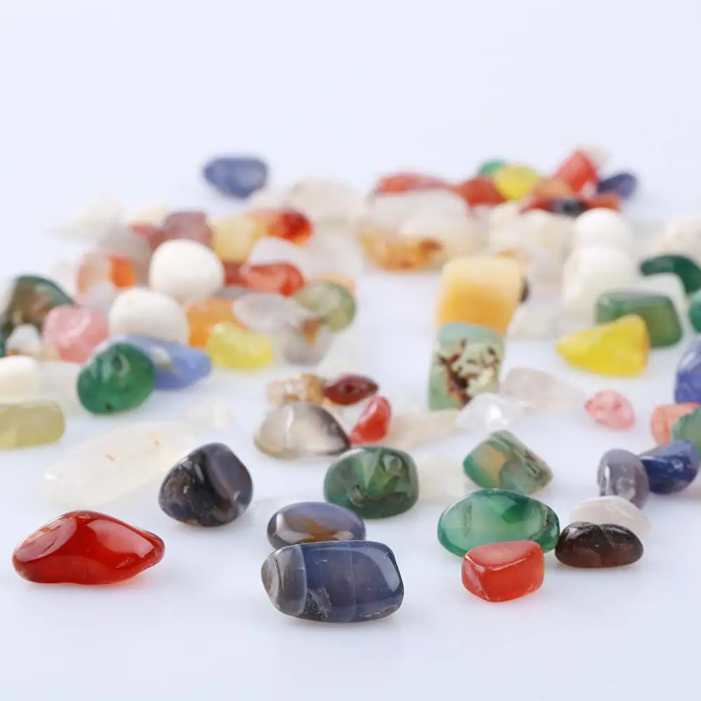 

1 Bag 100g Colorful Mixed Irregular Shape Tumbled Stones Rock Gem Beads Chips Quartz Crystal Stones Decorative DIY Materials