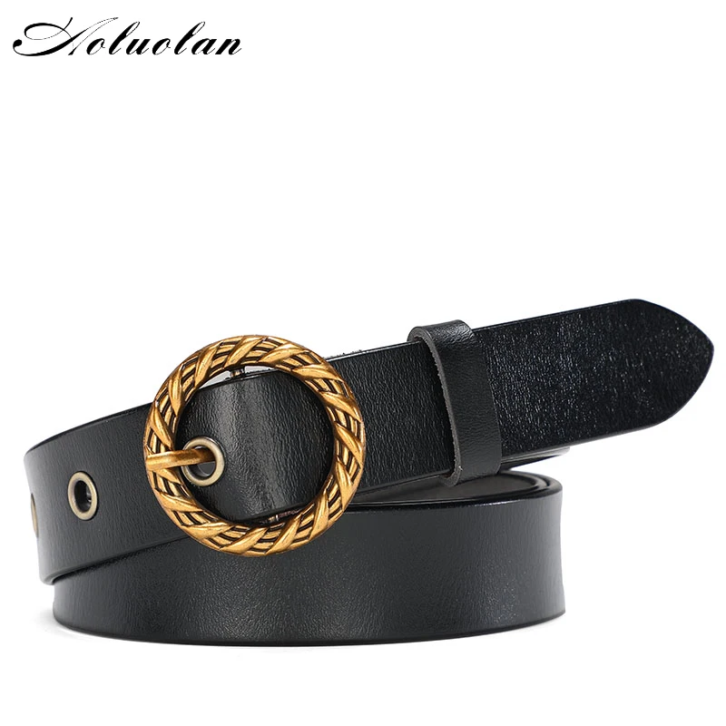 Women Belt Leather Belts for Ladies Casual  Black White orange Red Pin Buckle Female Party Dress Belts For Jeans