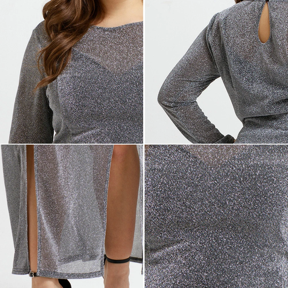 Женское Трикотажное вечернее платье большого размера яркое шелковое