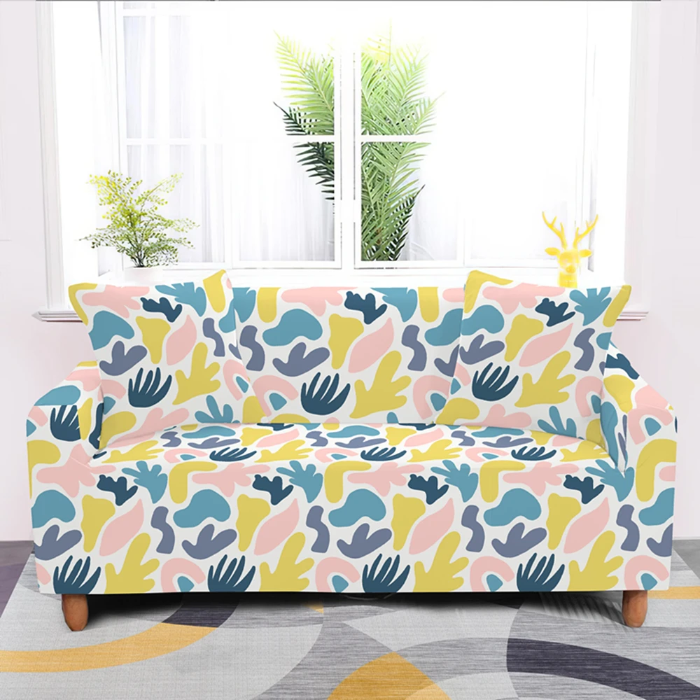 

Abstract Graffiti 1/2/3/4 Seater Sectional Sofa Cover Elastic Stretch Cartoon Couch Covers For Living Room Furniture Protector