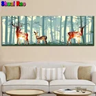 Алмазная 5D Вышивка с абстрактным оленем, лесом, птицей, в скандинавском стиле