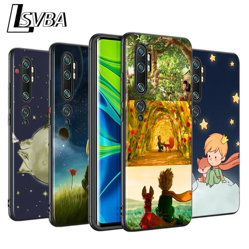 Силиконовый чехол The Little Prince с лисой для Xiaomi Mi 10 9T CC9 Pro Note 9 8 A3 A2 A1 6X 5X Lite Mix 3 черный