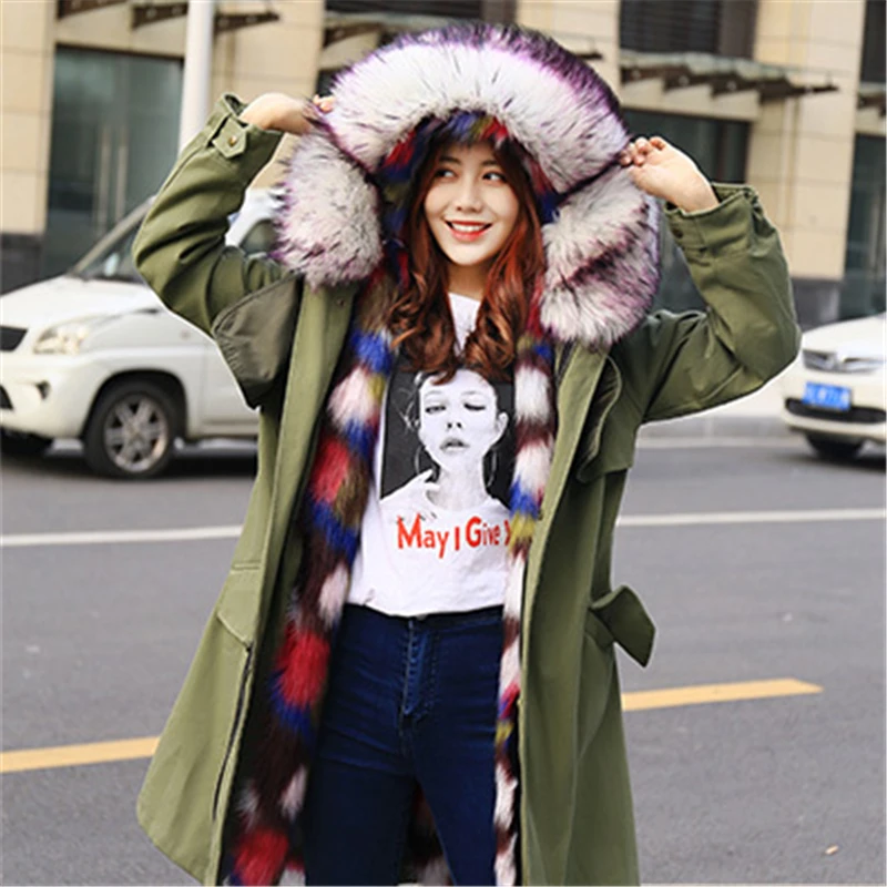 Новинка зимы 2020 хлопковое пальто с подкладкой из лисьего меха