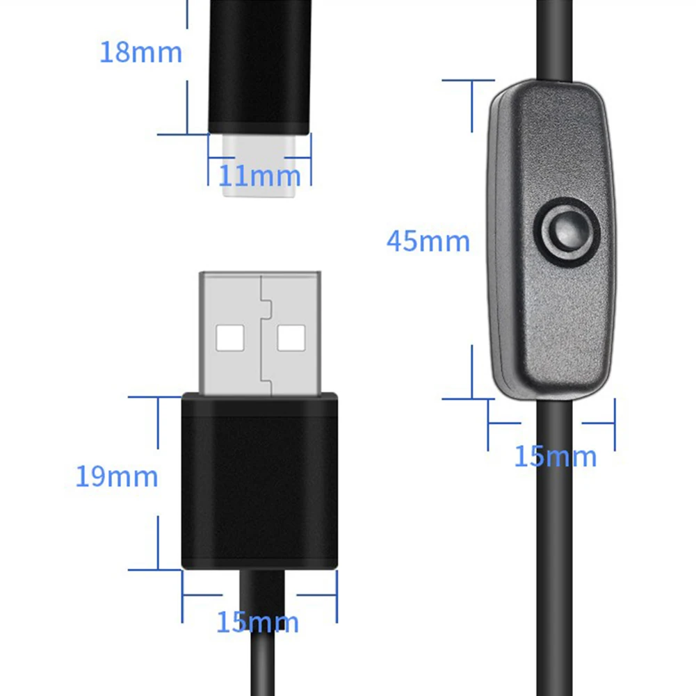 5 в 3A Кабель адаптер питания USB для Type C шнур с переключателем ВКЛ/ВЫКЛ Raspberry Pi 4 Modle B