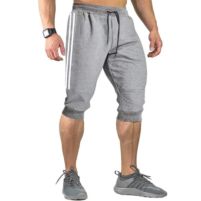 

2021 New Men Jogger Casual Slim Harem Shorts Soft 3/4 Trousers Fashion New Brand Men Sweatpants Summer Comfy Male Shorts XXXL