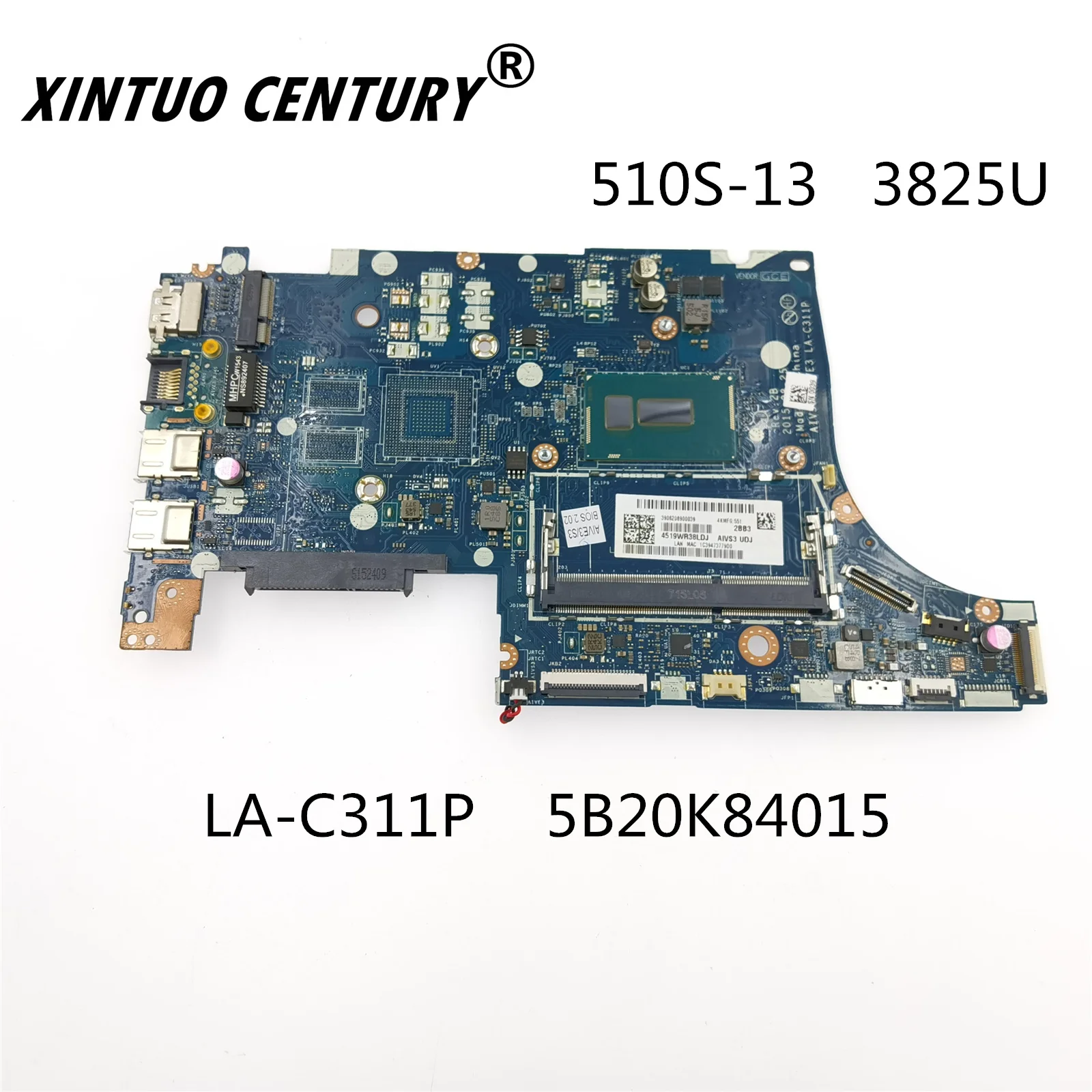 

LA-C311P 5B20K84015 оригинальная материнская плата для ноутбука Lenovo 510S-13 с Pentium 3825U ЦПУ материнская плата для ноутбука