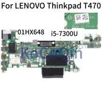 kocoqin laptop motherboard for lenovo thinkpad t470 core sr340 i5 7300u mainboard 01hx648 nm a931 tested 100