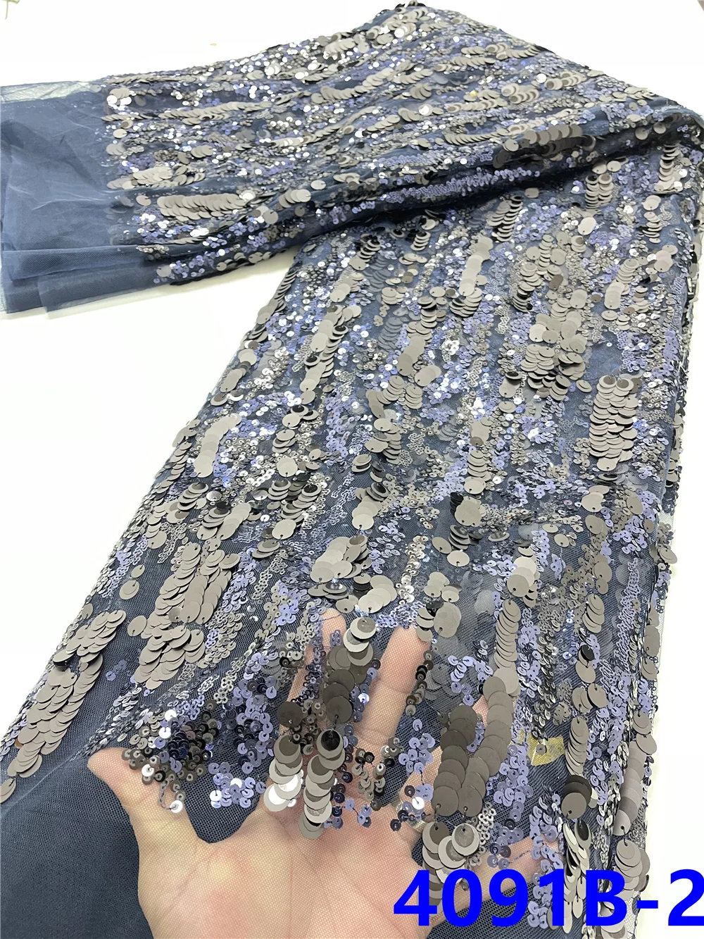 

NI.AI Pink Sequins French Tulle Net Lace Fabric African Lace Fabric 2021 High Quality Embroidery Nigerian Lace Material 4091B