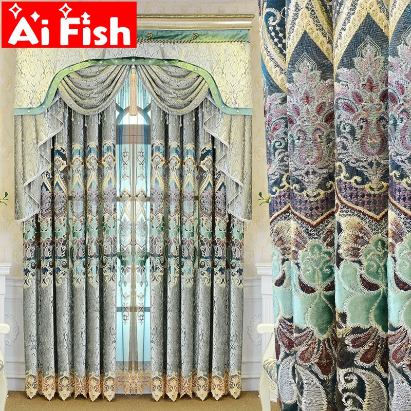 Новинка европейские Роскошные полузатемняющие шенилловые занавески для