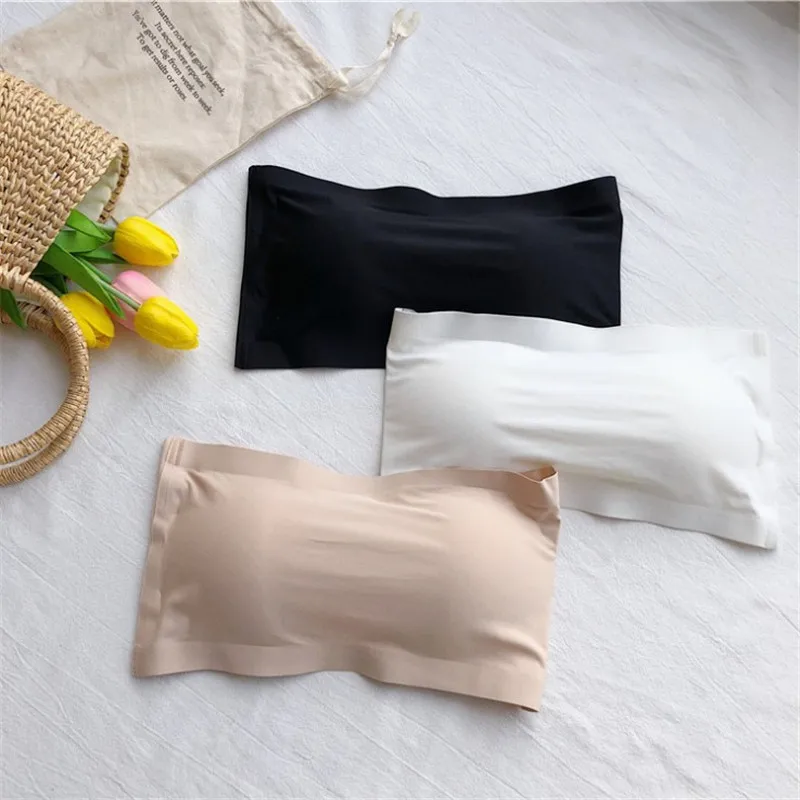 Бесшовные цельные топы трубы женские интимные бюстгальтеры со съемными