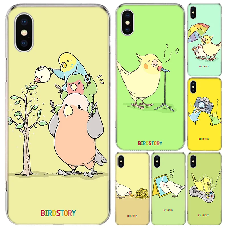 

Chubby Cockatiels Parrotlets Hello parrot bird Silicone Case Coque For iPhone 12 11 13 Pro Max X XS Max XR 7 8 6 6S Plus Soft