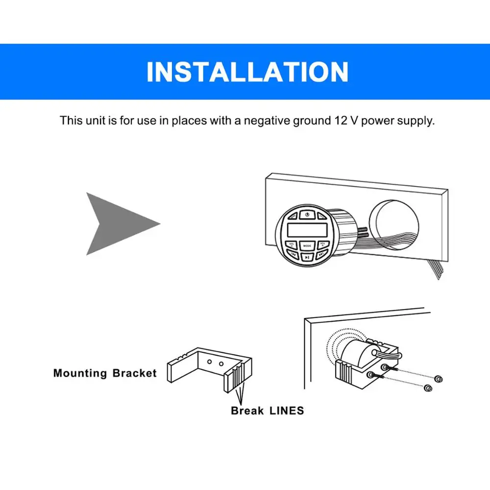 Водонепроницаемая морская стереосистема HASDA Bluetooth звук лодки FM AM Аудио приемник